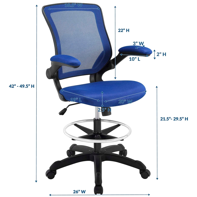 Scranton & Co Mesh Drafting Stool in Blue