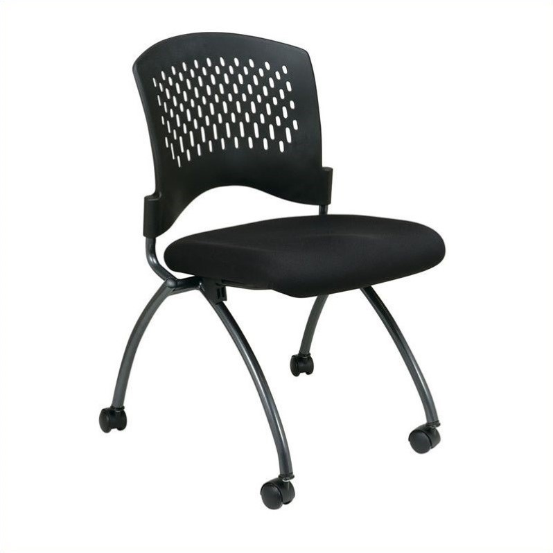 Scranton & Co Armless Folding Chair in Coal (Set of 2)