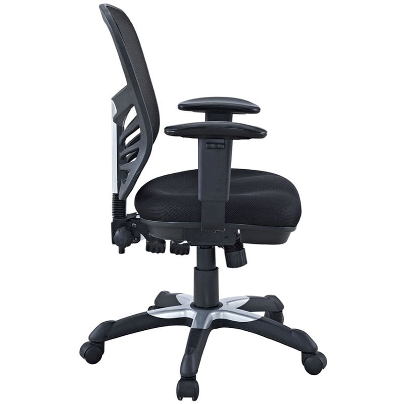 Scranton & Co Modern Mesh Fabric/Sponge Office Chair in Black