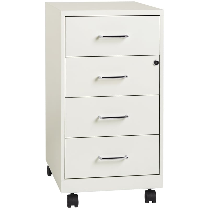 Scranton & Co 4-Drawer Modern Metal File Cabinet in Pearl White