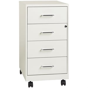 Scranton & Co 4-Drawer Modern Metal File Cabinet in Pearl White
