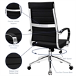 Scranton & Co Modern Vinyl/Aluminum High Back Office Chair in Black