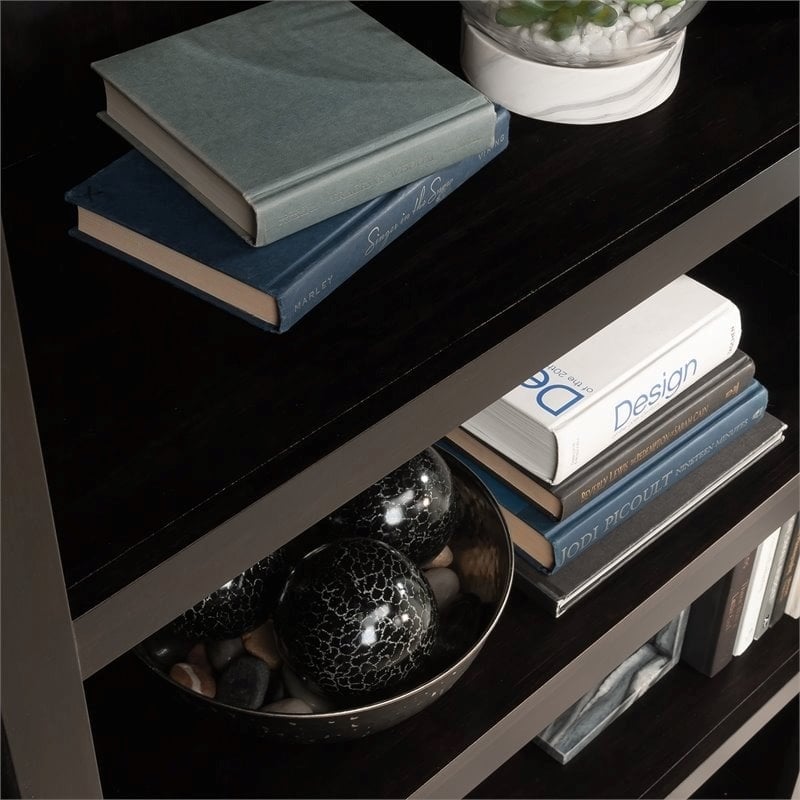 Scranton & Co Traditional Engineered Wood 5-Shelf  Bookcase in Estate Black