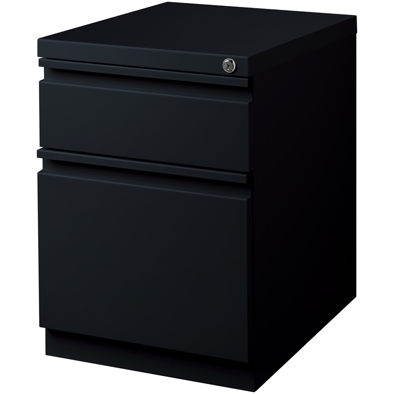 Scranton & Co Metal Black Filing Cabinet Rectangular Hidden Casters 21.75