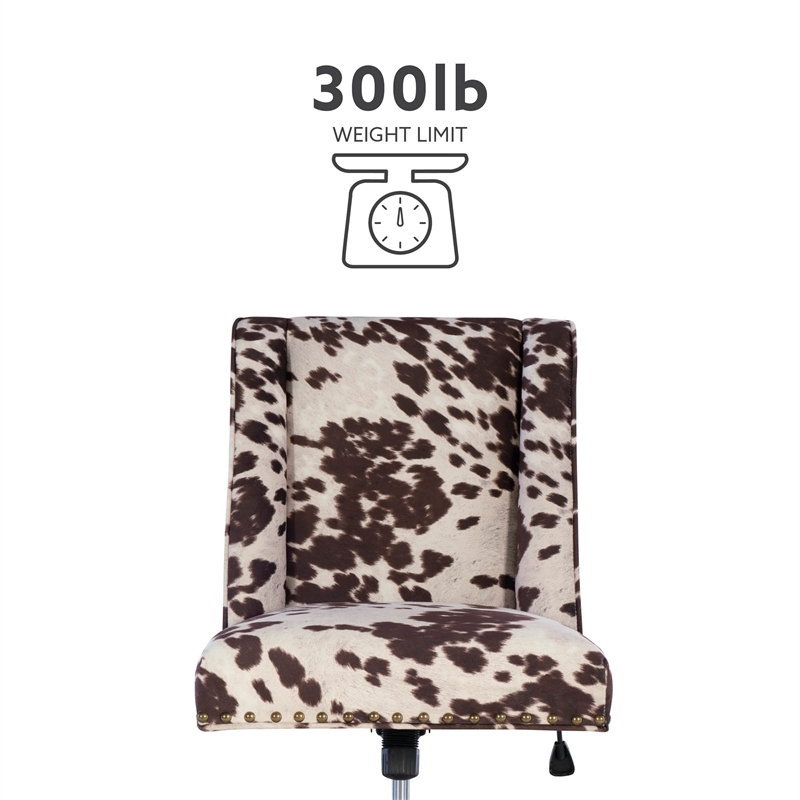 Scranton & Co Transitional Fabric Office Chair with Casters in Brown/Walnut