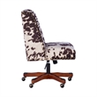 Scranton & Co Transitional Fabric Office Chair with Casters in Brown/Walnut