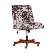 Scranton & Co Transitional Fabric Office Chair with Casters in Brown/Walnut