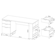 Scranton & Co Modern 3-Drawer Wood/Steel Office Desk in Espresso