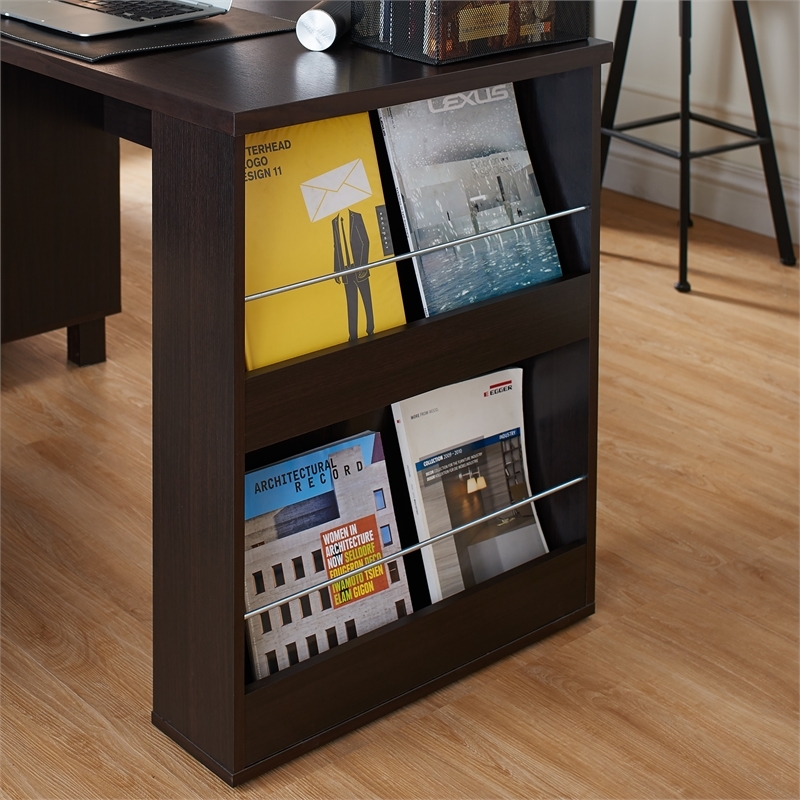 Scranton & Co Modern 3-Drawer Wood/Steel Office Desk in Espresso