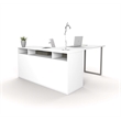 Scranton & Co Wood L-Shaped Computer Desk with Storage in White