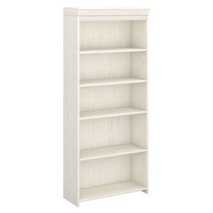 Scranton & Co Engineered Wood Antique White Bookcase Rectangular Adjustable Shelves Unassembled