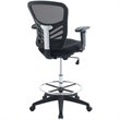 Scranton & Co Modern Mesh Fabric/Steel Metal Drafting Stool in Black