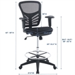 Scranton & Co Modern Mesh Fabric/Steel Metal Drafting Stool in Black