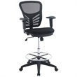 Scranton & Co Modern Mesh Fabric/Steel Metal Drafting Stool in Black