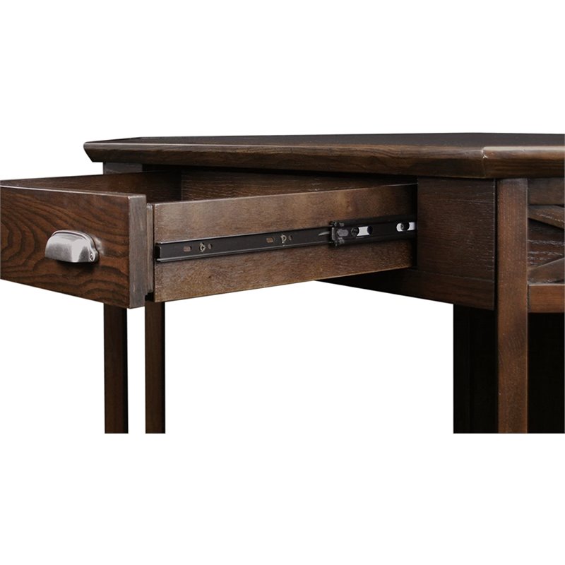 Scranton & Co Corner Computer Writing Desk in Chocolate Oak