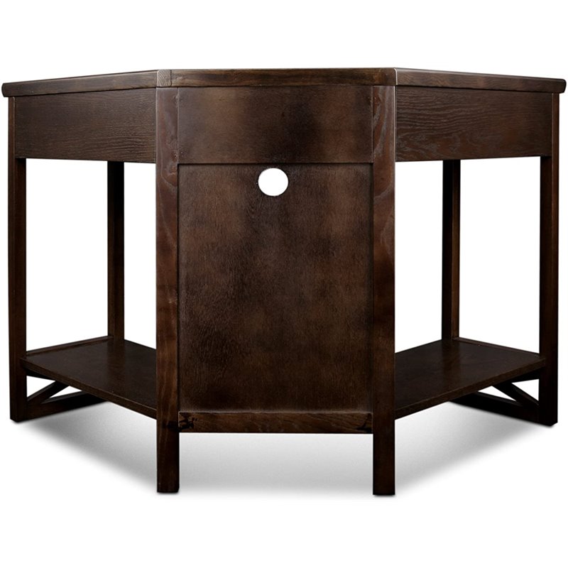Scranton & Co Corner Computer Writing Desk in Chocolate Oak