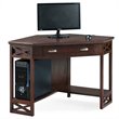 Scranton & Co Corner Computer Writing Desk in Chocolate Oak