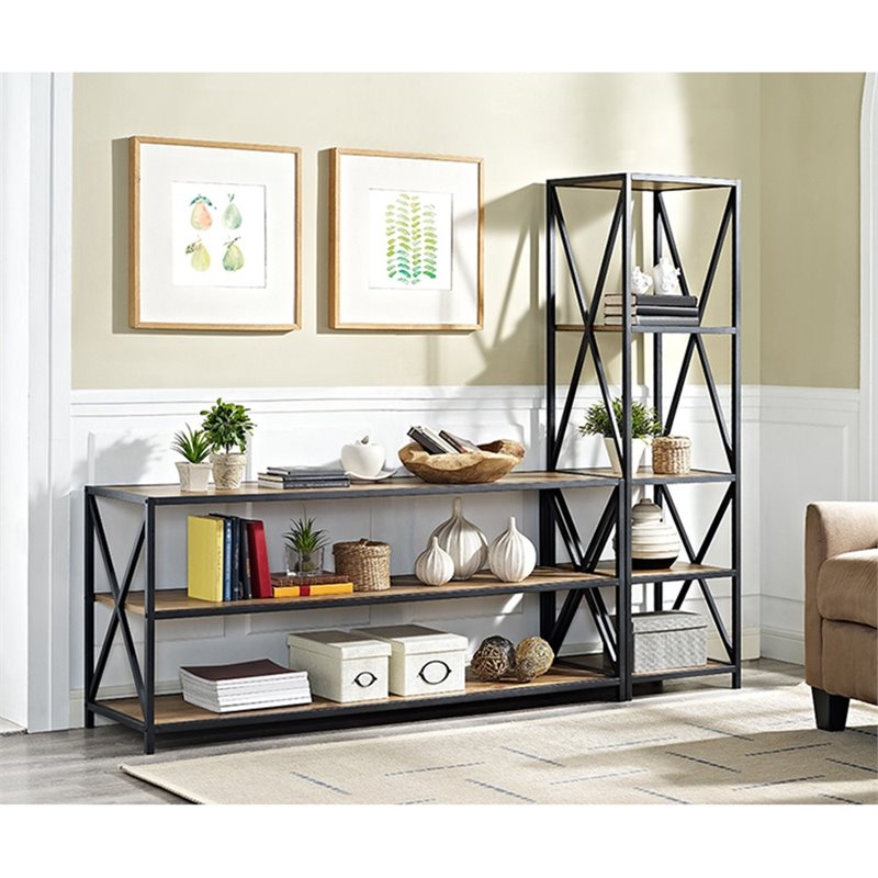 Scranton & Co MDF Barnwood Bookcase Rectangular Durable Laminate 26