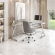Scranton & Co Modern Glass/Steel L-Shape Computer Desk in Clear