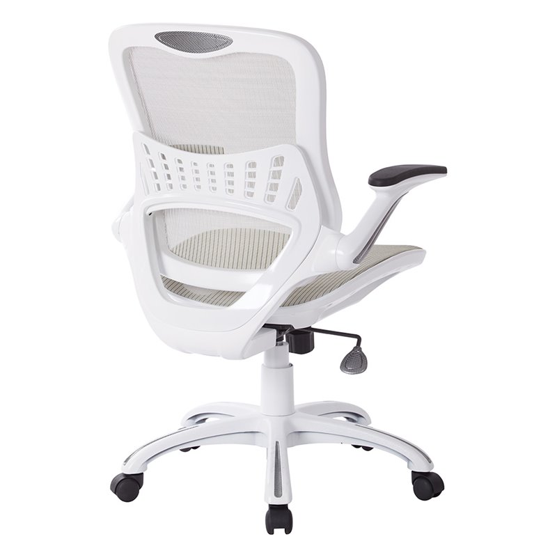 Scranton & Co Nylon Fabric White Office Chair Mesh Back 41.25