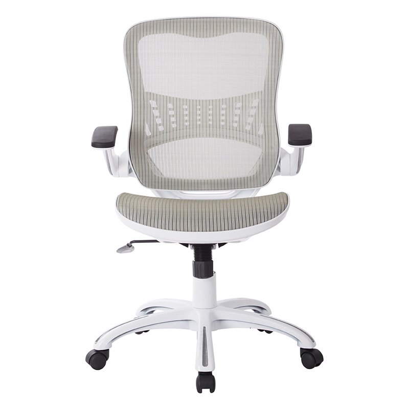 Scranton & Co Nylon Fabric White Office Chair Mesh Back 41.25