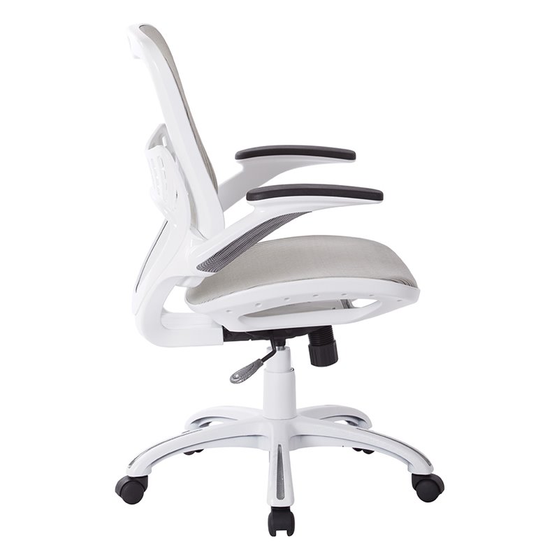 Scranton & Co Nylon Fabric White Office Chair Mesh Back 41.25