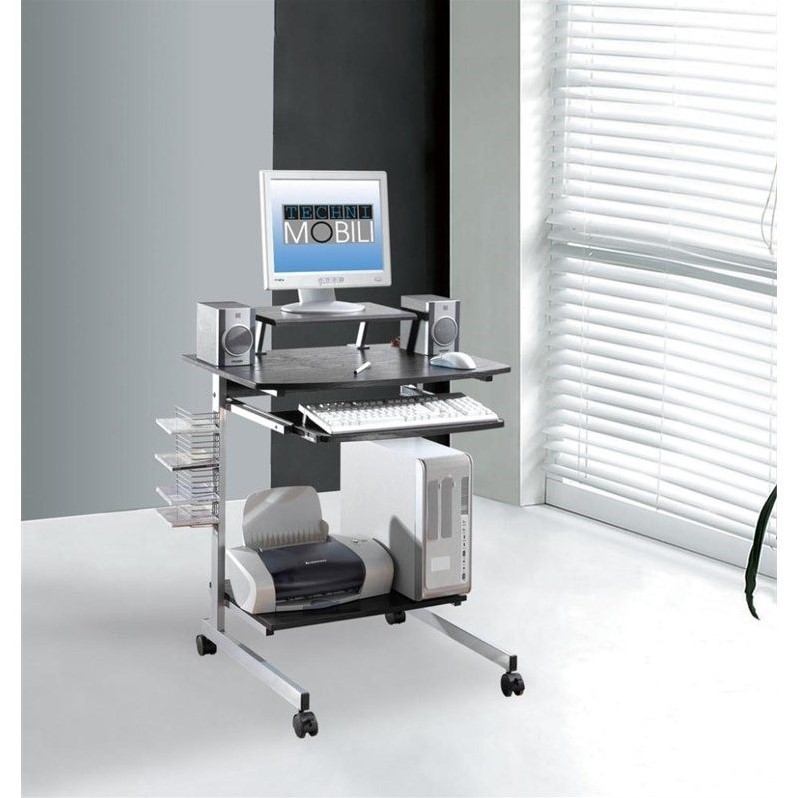 Scranton & Co Wood Top Computer Work Station in Graphite