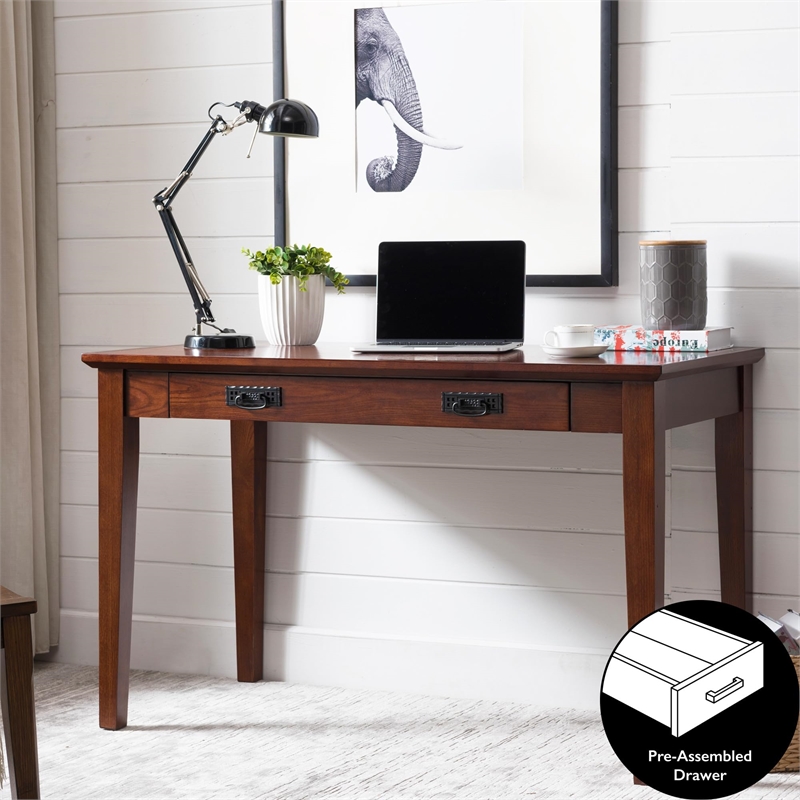 Scranton & Co Mid-Century Wood Laptop-Writing Desk in Cherry/Mission Oak