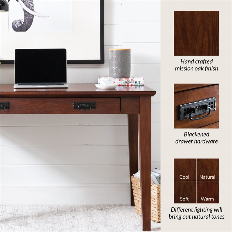 Scranton & Co Mid-Century Wood Laptop-Writing Desk in Cherry/Mission Oak