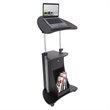 Scranton & Co Sit-to-Stand Rolling Laptop Cart With Storage in Black