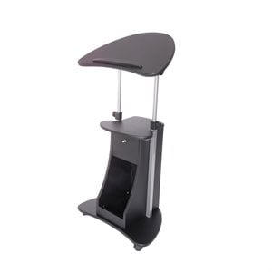 Scranton & Co Sit-to-Stand Rolling Laptop Cart With Storage in Black