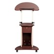 Scranton & Co Sit-to-Stand Rolling Laptop Cart With Storage in Chocolate