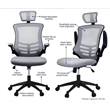 Scranton & Co Fabric Executive High Back Office Chair in Gray