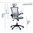 Scranton & Co Fabric Executive High Back Office Chair in Gray