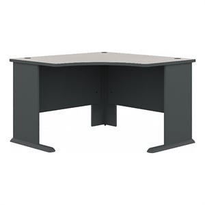 Scranton & Co 48&quot Transitional Engineered Wood Corner Desk in Slate Gray/White