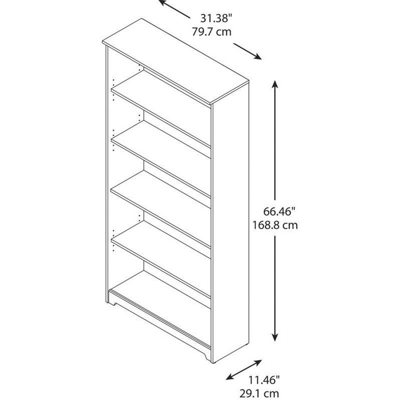 Scranton & Co 5 Shelf Bookcase in Heather Gray