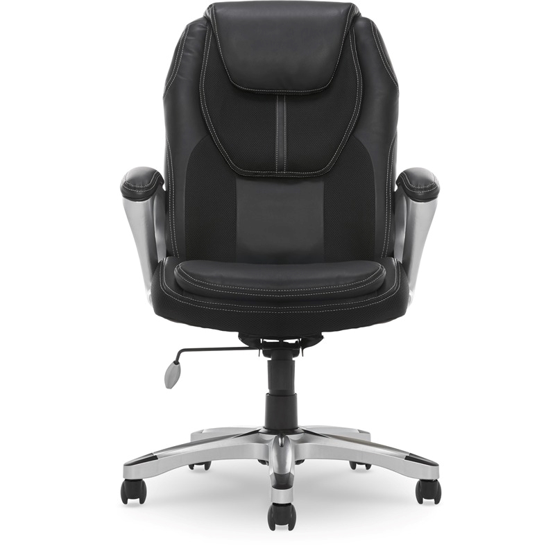 Scranton & Co Faux Leather Executive Office Chair w/ Adjustable Tilt in Black