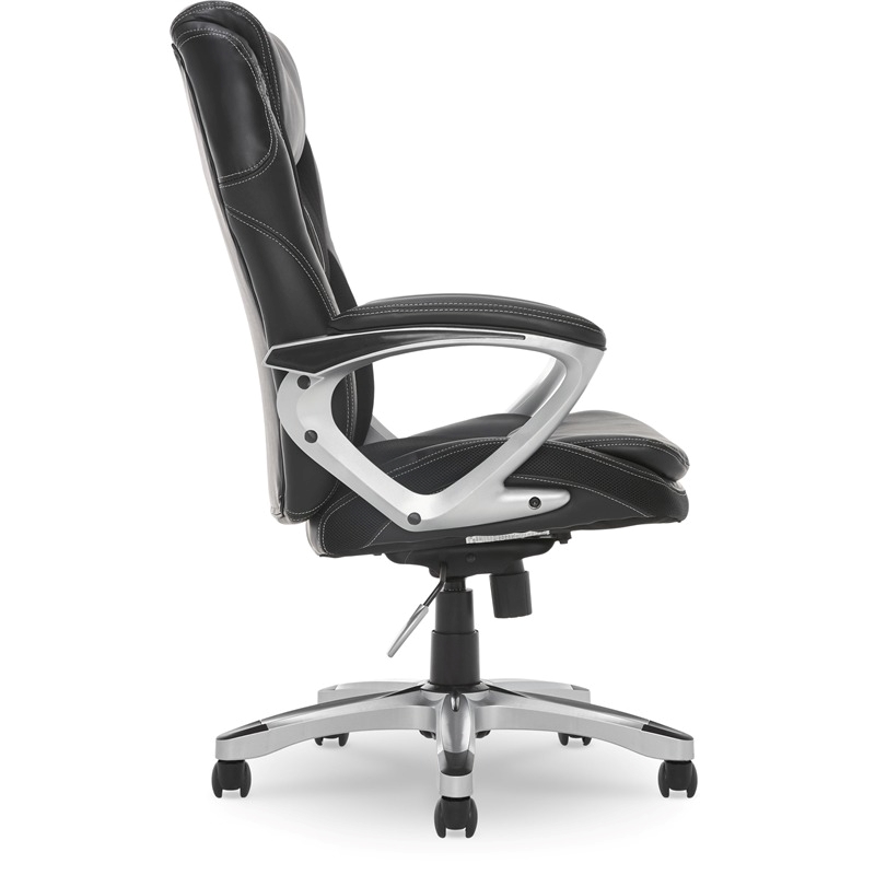 Scranton & Co Faux Leather Executive Office Chair w/ Adjustable Tilt in Black
