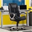 Scranton & Co Faux Leather Executive Office Chair w/ Adjustable Tilt in Black