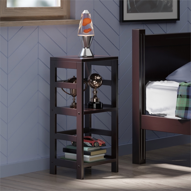 Scranton & Co 2-Tier Transitional Solid Wood Book Shelving Unit in Espresso