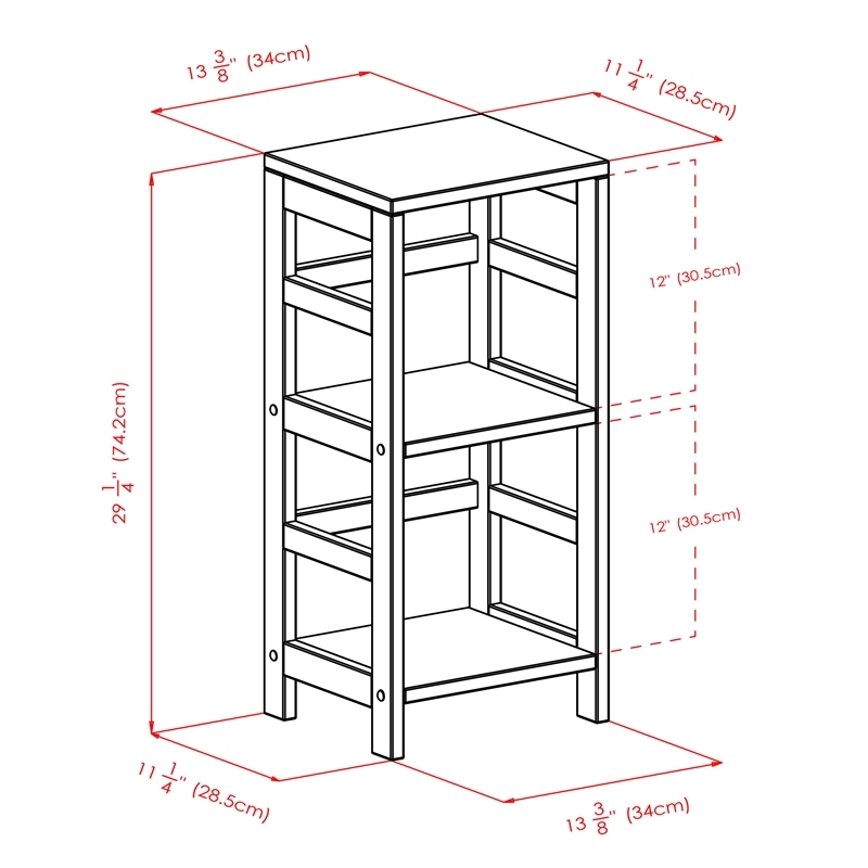 Scranton & Co 2-Tier Transitional Solid Wood Book Shelving Unit in Espresso