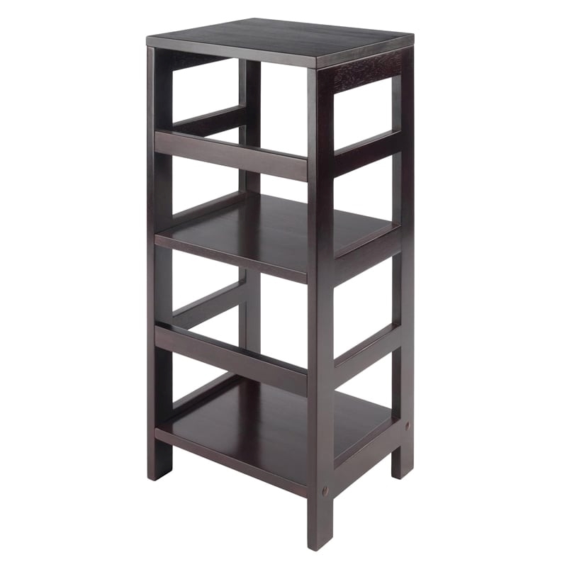 Scranton & Co 2-Tier Transitional Solid Wood Book Shelving Unit in Espresso