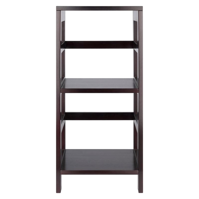 Scranton & Co 2-Tier Transitional Solid Wood Book Shelving Unit in Espresso