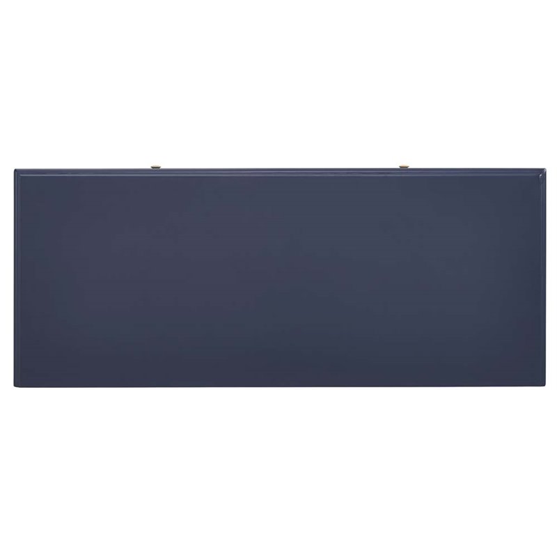 Scranton & Co Wood Blue and Gold Writing Desk Rectangular Durable Unassembled