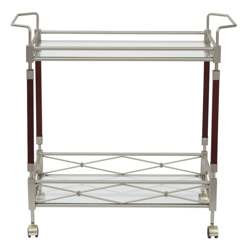 Scranton & Co Serving Cart in Nickel Brush