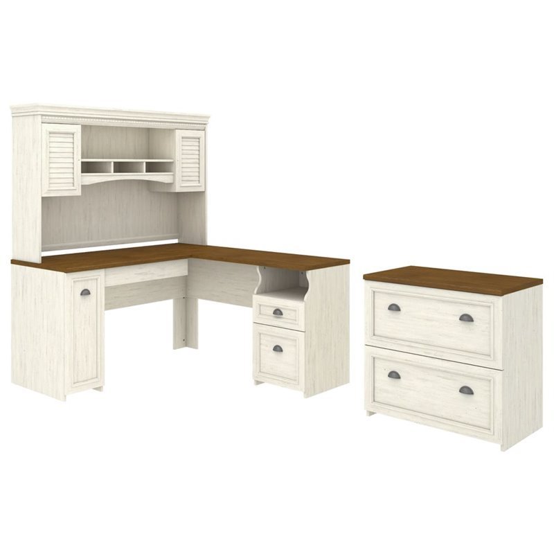Scranton & Co 3 Piece Office Set in Antique White