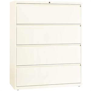 Scranton & Co Metal Off White Filing Cabinet Rectangular 42&quot Assembled