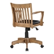 Scranton & Co Wood Brown Bankers Office Chair Rectangular Padded Seat 37