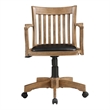 Scranton & Co Wood Brown Bankers Office Chair Rectangular Padded Seat 37