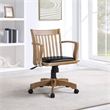 Scranton & Co Wood Brown Bankers Office Chair Rectangular Padded Seat 37